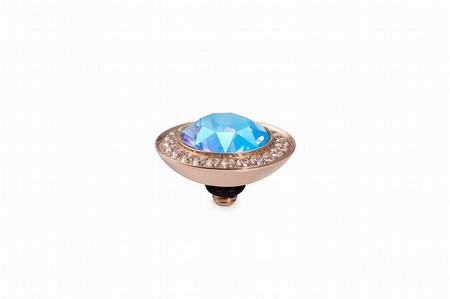 Qudo Rose Gold Topper Tondo Deluxe 13mm - Light Sapphire Shimmer